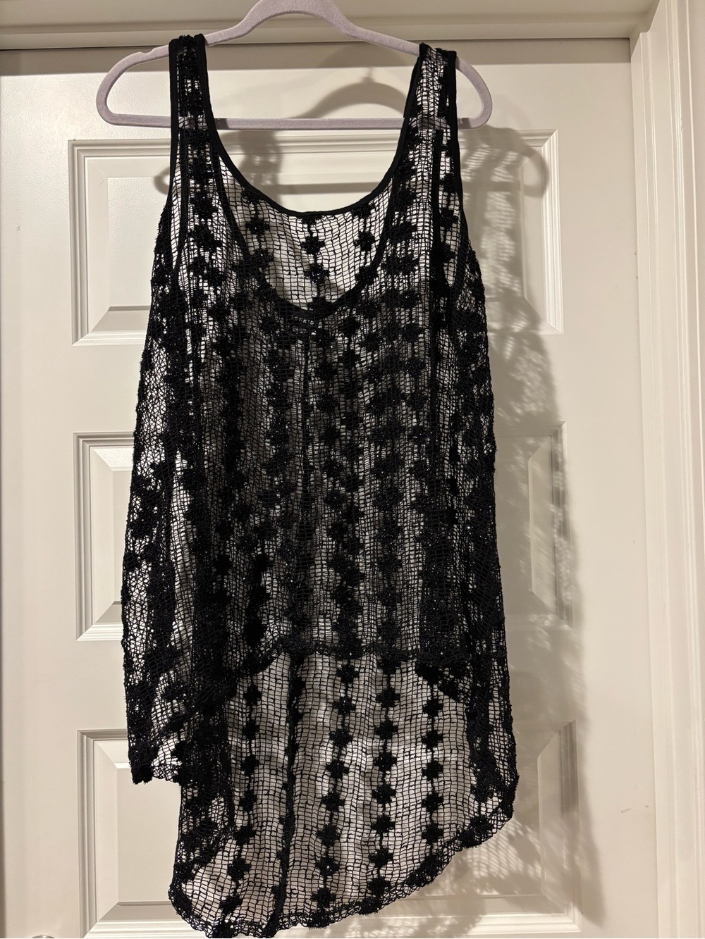 Torrid Black Sheer Floral Lace High-Low Swim Cover-Up – Size 0